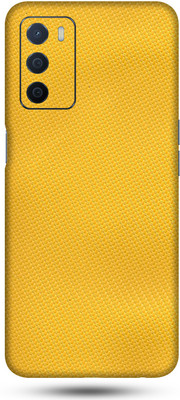 Satisfactory oppo a16, Phone Back side Protector and Camera Protector Mobile Skin(Lemon Yellow Carbon Fibre Skin With Matte Finish)