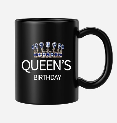 BLISSart Queen's Birthday Queen Crown Multicolour Tea/Milk Cup Best Gift For girls men Husband Wife Ceramic Coffee Mug(350 ml)