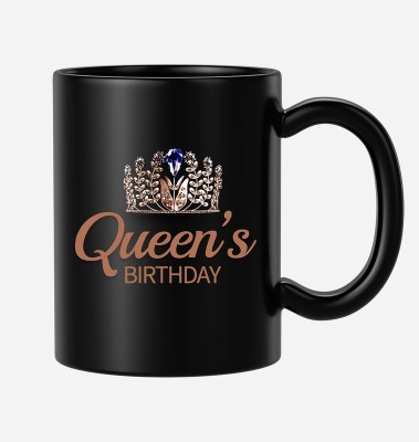 BLISSart Queen's Birthday With Big Crown Multicolour Tea/Milk Cup Best Gift For girls men Husband Wife Ceramic Coffee Mug(350 ml)