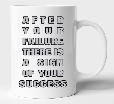 BLISSart After Your Failure There Is Success Multicolour Tea/Milk Cup Best Gift For girls men Husband Wife Ceramic Coffee Mug(350 ml)
