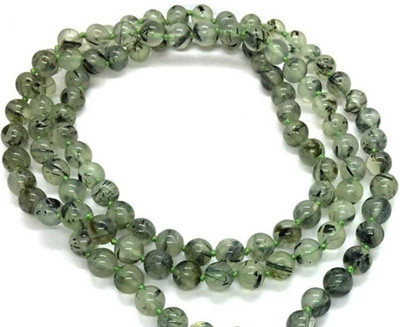 Maitri Export Natural Prehnite Crystal - Stone/Beads/Gemstone 8mm Round Loose Beads in String for Making Necklace/Jewelry/Bracelet/Mala Agate Stone Chain