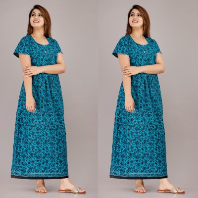 SHRI SHYAM PRINTS Women Nighty(Blue, Blue)