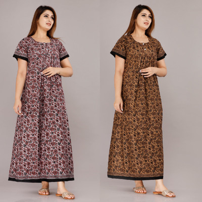 NANDSHI Women Nighty Set(Multicolor)
