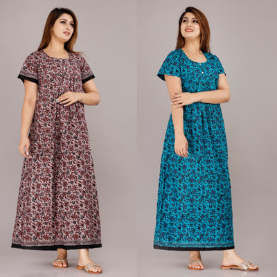 SHRI SHYAM PRINTS Women Nighty(Multicolor)