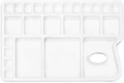 LAKHMORVI plastic 26 Paint Wells Palettes  with Lid(Set of 1, White)