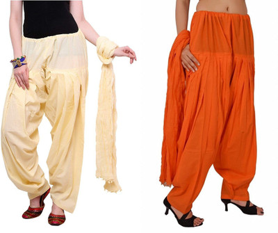 KHEEAA FASHIONS Cotton Solid Patiala