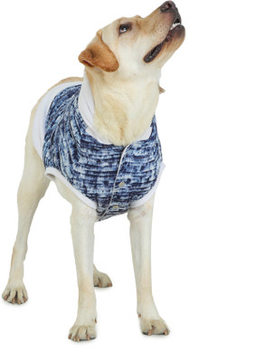 Barks & Wags Hoodie for Dog(Blue-White Textured)