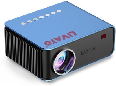 Livato T4 WiFi Mini LCD HD 1024P Home Theater Projector Built-in YouTube Led Portable (4000 lm / 1 Speaker / Wireless / Remote Controller) Portable Projector(Blue)