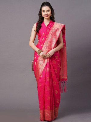 Ratnavati Woven Banarasi Silk Blend Saree(Pink)