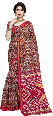 jitani Printed Bollywood Cotton Blend Saree(Pink)