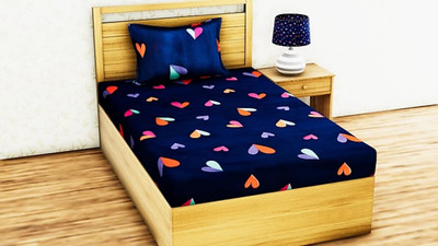 HSR Collection 180 TC Cotton Single Printed Flat Bedsheet(Pack of 1, Multicolor)