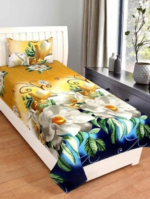 HSR Collection 160 TC Cotton Single Floral Flat Bedsheet(Pack of 1, Multicolor)