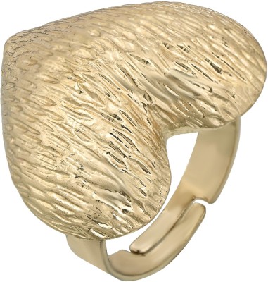 MissMister Gold plated Heart shape Adjustable free size Fashion finger ring for Love proposal Men Women Brass Gold Plated Ring