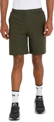 PUMA Solid Men Green Regular Shorts