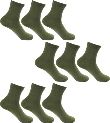Akeeta Men Solid Mid-Calf/Crew(Pack of 9)