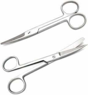 Forgesy Dressing Scissor Straight and Curved Of 2Pcs Curved And Angled Dissecting Scissors(Blunt/Sharp Blades)