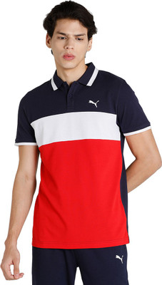 PUMA Colorblock Men Polo Neck Multicolor T-Shirt