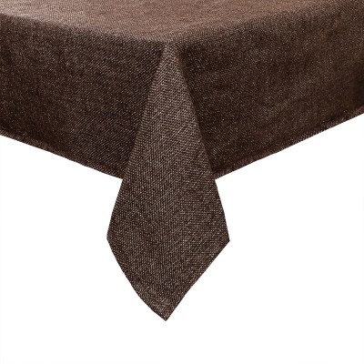 KUBER INDUSTRIES Self Design 4 Seater Table Cover(Dark Brown, Cotton)