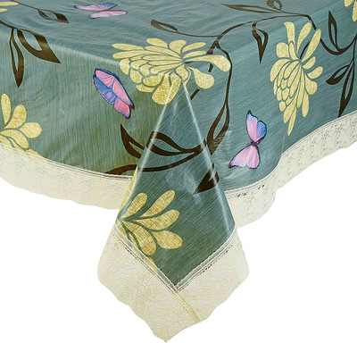 KUBER INDUSTRIES Self Design 6 Seater Table Cover(Green, PVC)