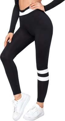 DTR FASHION Striped Women Black Tights