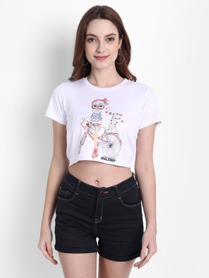 ROYALEWAY Party Printed Women White, Pink Top