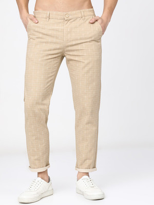 KETCH Slim Fit Men Beige Trousers