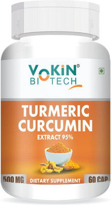 Vokin Biotech Natural Turmeric Curcumin Extract For Radiant Skin & Support Joints Health(60 Capsules)