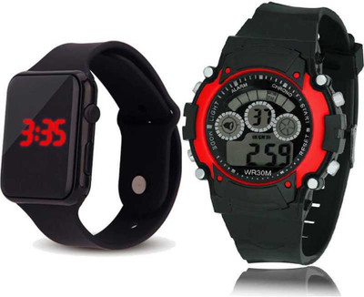 Actn A1C BLACK & RED New Royal Led Digital And Kids 2 Watch Combo For Boys And Men NEW GENERATION WATCH Digital Watch  - For Boys & Girls