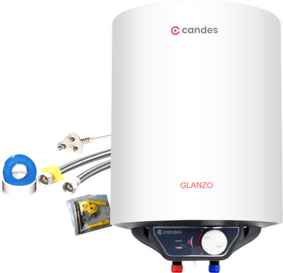 Candes 10 L Storage Water Geyser (Glanzo GlassLine, White)