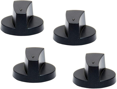 Prodrop Soft Grip Handpicked Gas Stoves Knob with Screw Model (Black) - Pair of 4 Appliance Knob