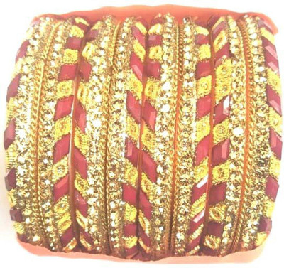 Atifa Alloy Crystal Gold-plated Bangle Set(Pack of 8)