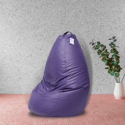 THREADVIBELIVING XXL Tear Drop Bean Bag Cover  (Without Beans)(Purple)