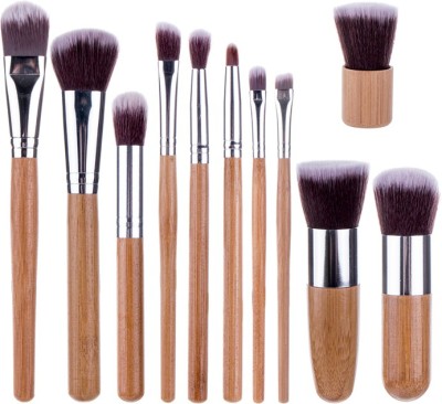 BELLA HARARO Super Soft Wooden Kabuki Brush Set(Pack of 11)