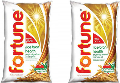 FORTUNE RICE BRAN OIL POUCH 2000ML PACK OF 2 Rice Bran Oil Pouch(2 x 1000 ml)