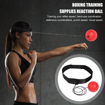 LOVOCAL Ball Reflex Speed Training with Headband Boxing Hand Eye Coordination Speed Striking Pad(Red, Black)