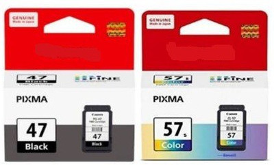 Momad PG-47 & CLI-57s Black + Tri Color Combo Pack Ink Cartridge