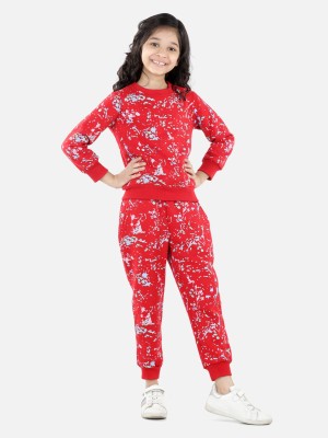 STYLESTONE Girls Casual Top Trouser(Red)