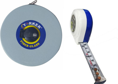 intenzo soft fiber glass measuring tape 50 m best quality with 3 m hard measuring tape Measurement Tape(53 m)