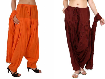 KHEEAA FASHIONS Cotton Solid Patiala