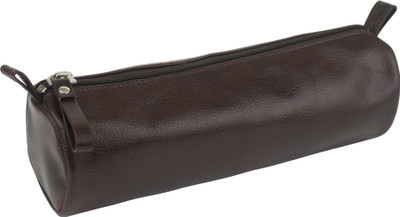 Spillbox 1 1 Art Pure Leather Pencil Box(Set of 1, Brown)