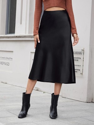 BECK Solid Women A-line Black Skirt