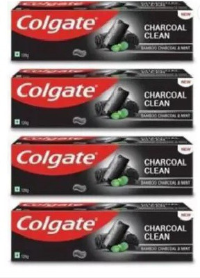 Colgate Charcoal Clean Toothpaste, with Bamboo & Mint (Black Gel) – (120g each) & Toothpaste(480 g, Pack of 4)
