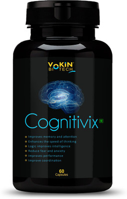 Vokin Biotech Cognitivix For Brain Activation With Ginkgo Biloba & Ginseng extract(60 Capsules)