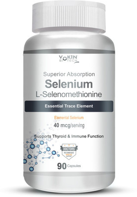 Vokin Biotech Selenium L- Selenomethionine Supports Thyroid & Immune Function(90 Capsules)