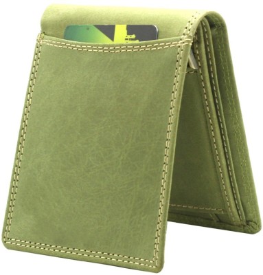 Tree Wood Men Casual, Formal, Trendy Green Genuine Leather Wallet(7 Card Slots)