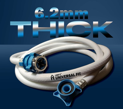 LSRP's Universal Fit (The Rarest Quality 6.2mm Thick) 5 Meter Flexible PVC Washing Machine Water Inlet/inflow Hose Pipe with tap Adapter/connector Washing Machine Inlet Hose(5)