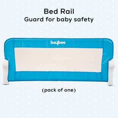 baybee Bed Rail Guard Barrier for Baby Safety Size (102x42) Portable & Height Adjustable Falling Protector Fence for Bed, Foldable Safeguard Bed Rails Single Side Bed for Newborn Toddler Kids(Blue)
