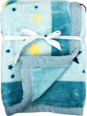 MeeMee Printed Crib Crib Baby Blanket for  Mild Winter(Cotton, Blue)