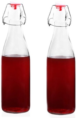 HEXONIQ Airtight Glass Preservative Bottle 250 ml Bottle(Pack of 2, Clear, Glass)