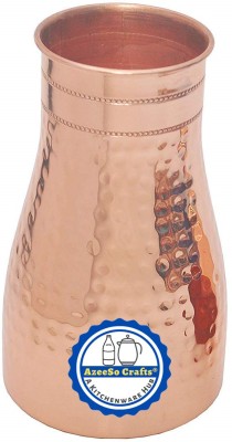 AzeeSo Crafts Hammered Copper Water Bottle 1000ml, Copper Bedroom Bottle, Copper Bedside Carafe 1000 ml Bottle(Pack of 1, Brown, Copper)